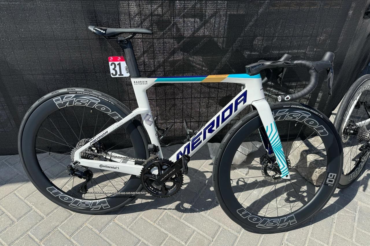 A fresh colour scheme for 2024 has the team riding aboard white and blue bikes