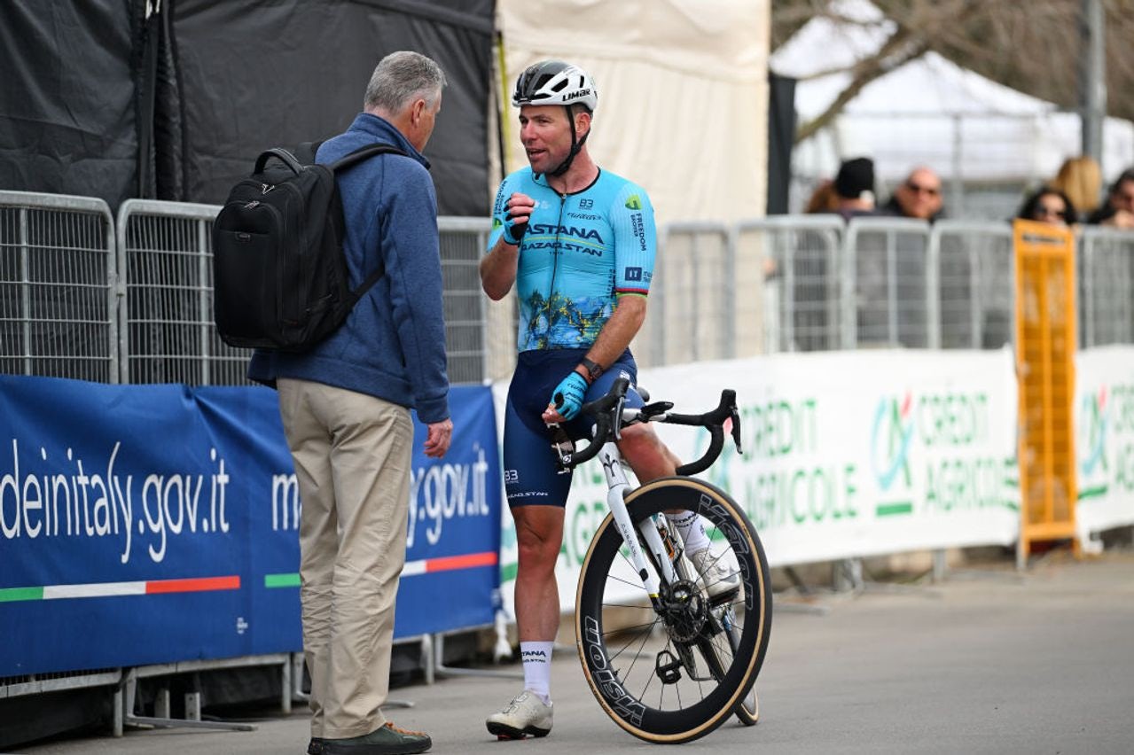 Mark Cavendish, pictured here on stage 2, misses the time cut on stage 5 of the Tirreno-Adriatico
