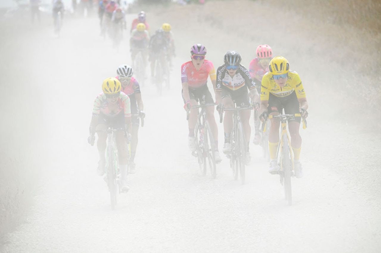 The riders tackle gravel roads at the 2022 Tour de France Femmes