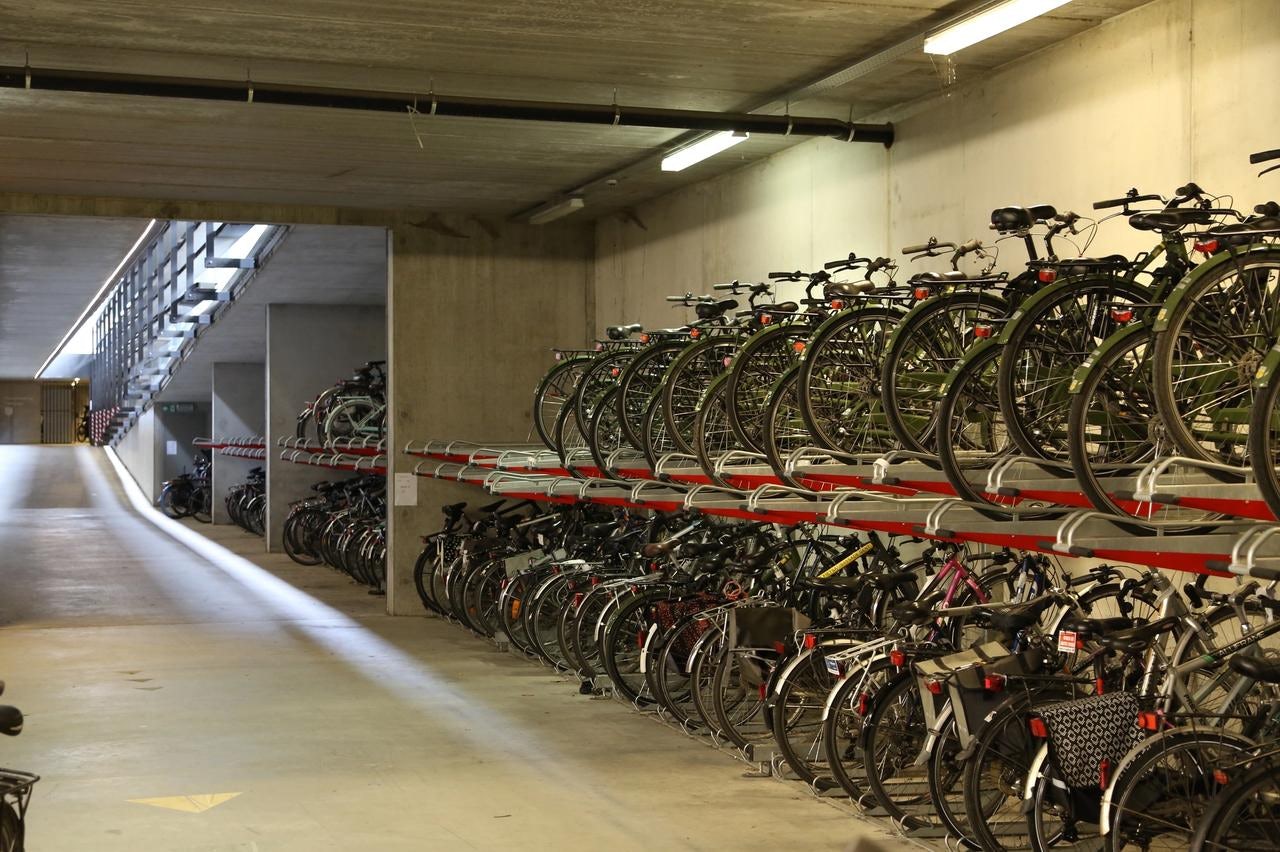 Underground bike storage in Gent, Belgium