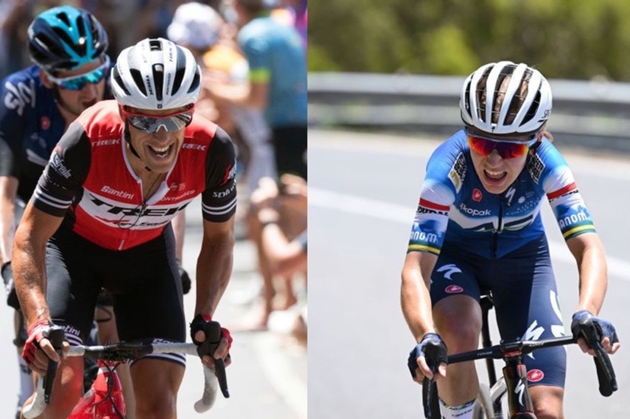 Richie Porte and Sarah Gigante win the Willunga Hill time trial
