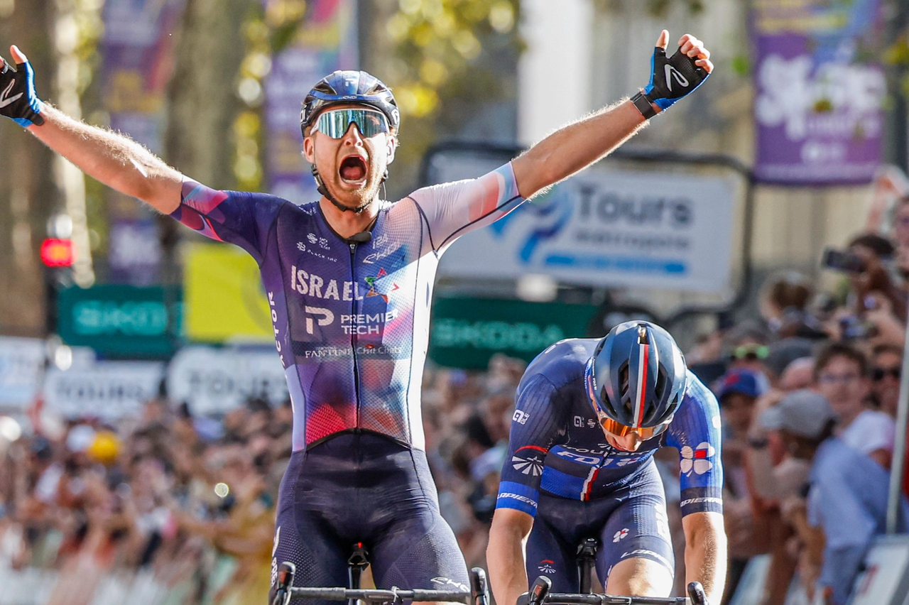 Riley Sheehan won the five-up sprint at to take Paris-Tours victory