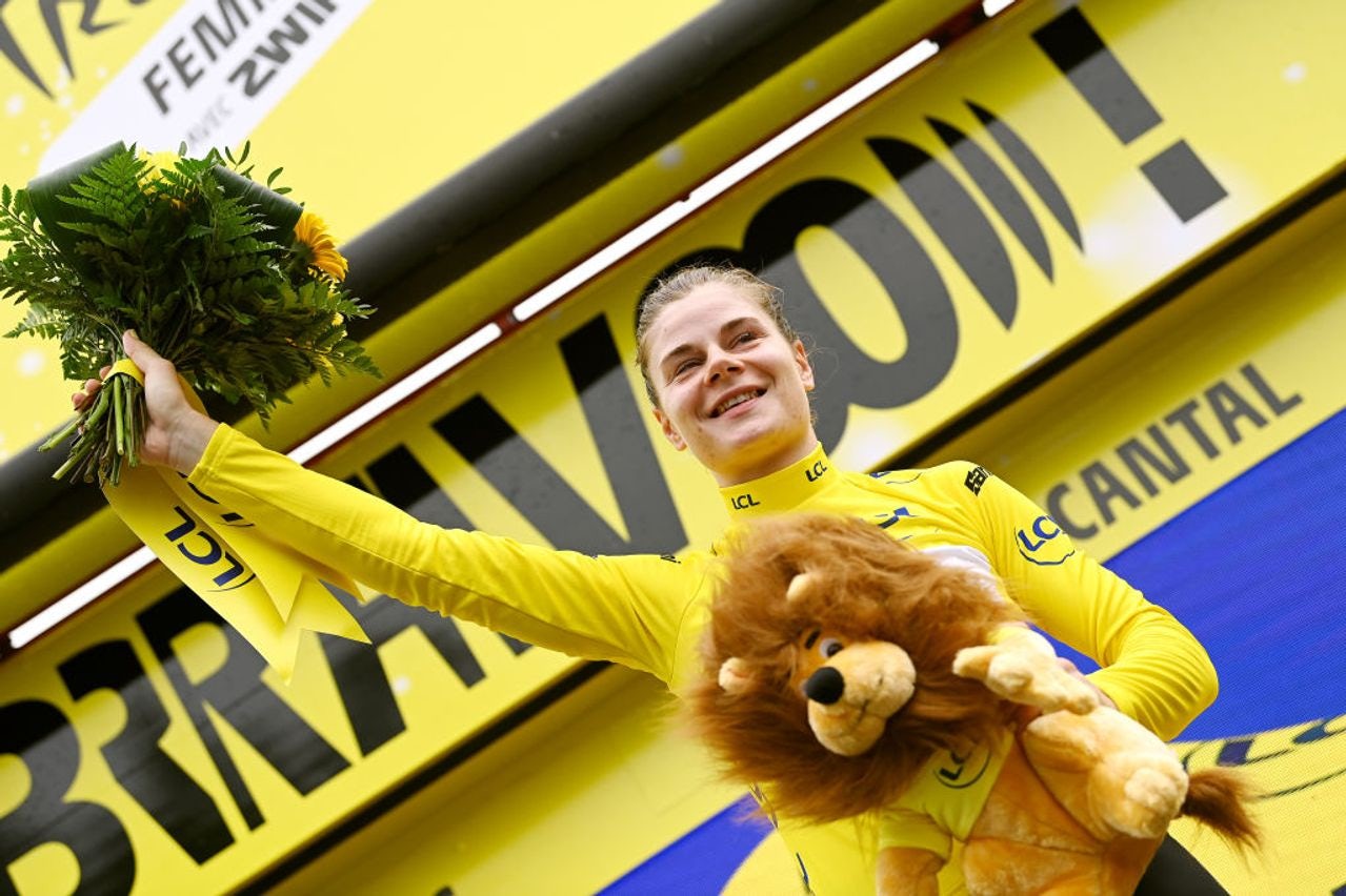 Lotte Kopecky (SD Worx) missed out on a stage 2 win but retained yellow at the Tour de France Femmes avec Zwift