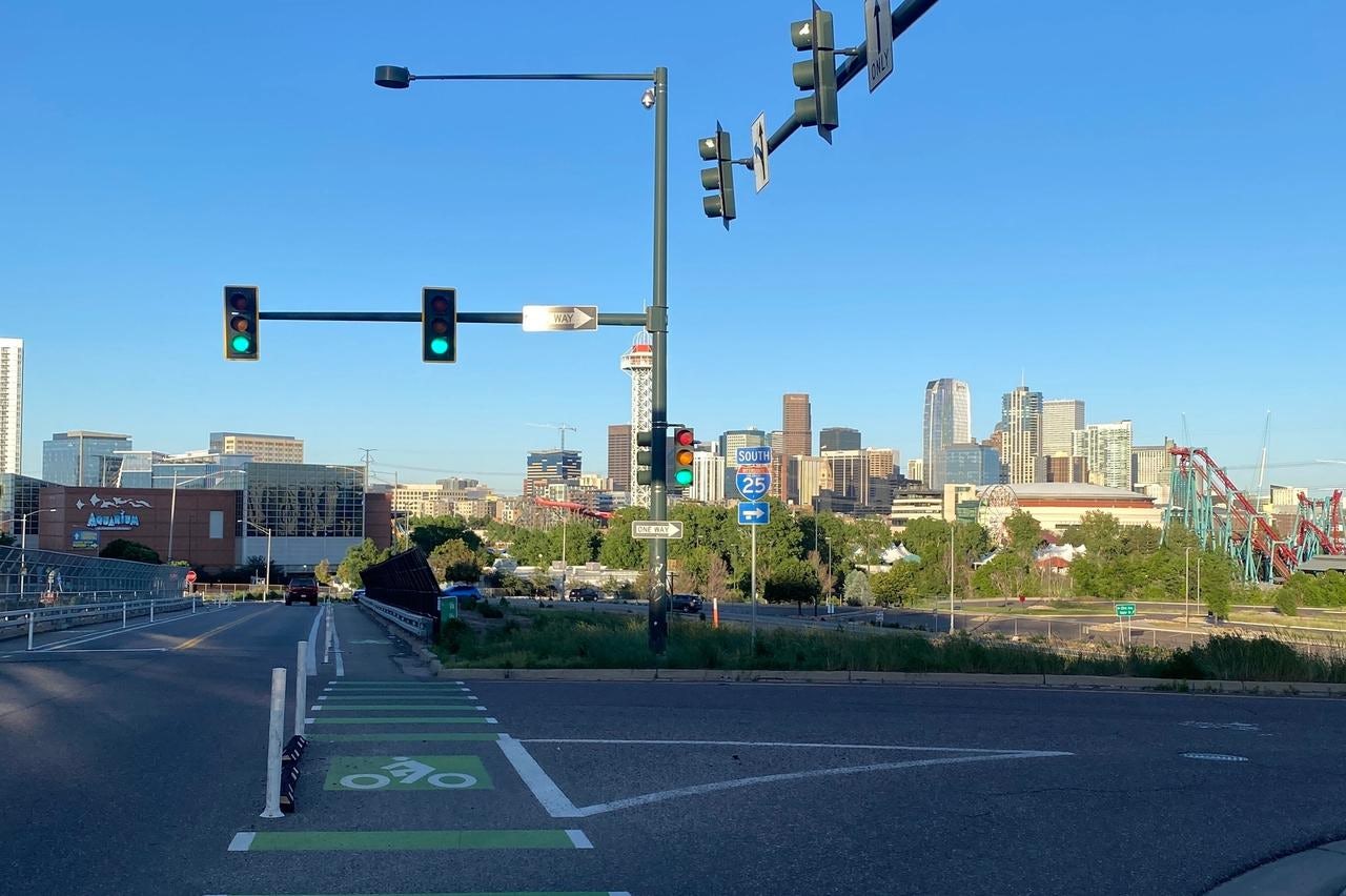 A new urban cycle path through the heart of Denver, Colorado