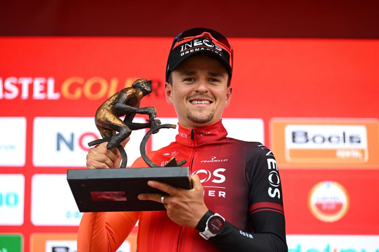 Tom Pidcock finally took to the top step of the podium in this year's Amstel Gold Race