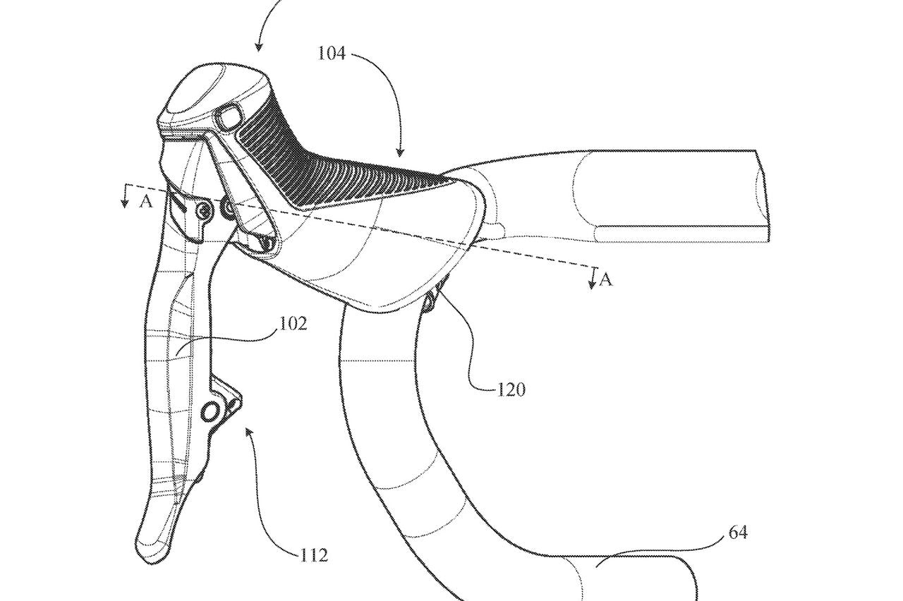 A patent filed by SRAM shows a redesign to its drop bar lever 