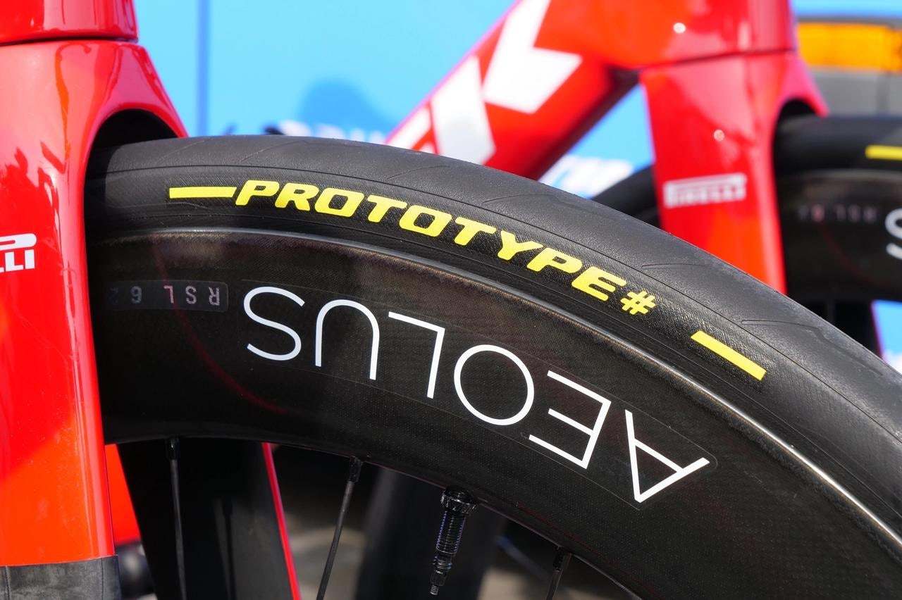 The new Pirelli tyres were clearly labelled up as prototypes