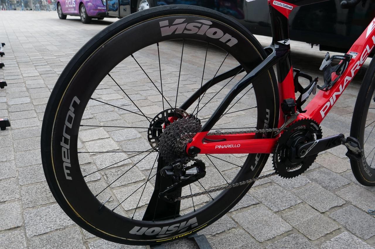Roland Cycling was spotted using 26mm tubular Pirelli P Zero Race Tub tyres