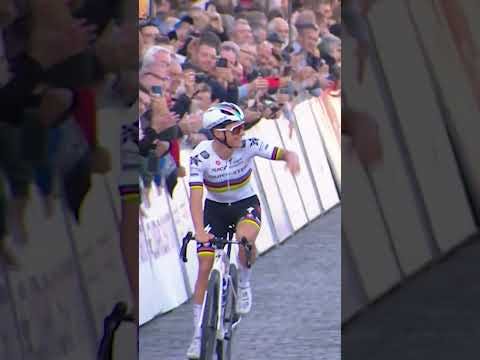 Evenepoel Wears The Rainbow Jersey For 1st Time #shorts