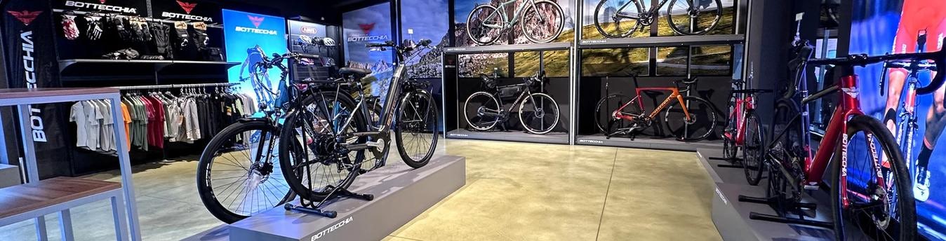 Bottechia bikes in a showroom